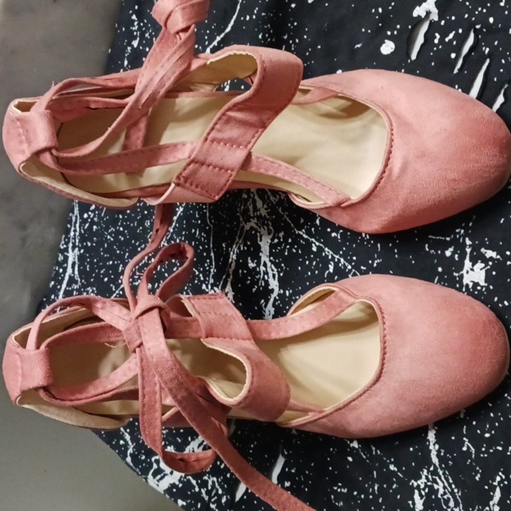 Blush pink strappy heels